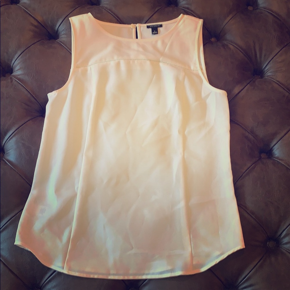 Ann Taylor Cream Sleeveless Top